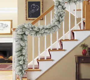 Puleo International 20ft Flocked Spruce Artificial Garland