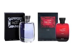 (2pc Bundle Pack) Hawas + Hawas Fire 3.4oz Perfume EDP by Rasasi
