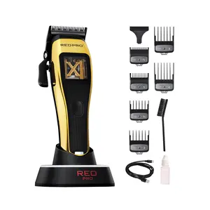 RED Pro X-King Cordless Hair Clipper for Men - Professional Barber Vector Motor, DLC Blade, 240-Min Battery, USB-C Charging Cradle, 6 Guards & Travel Grooming Kit