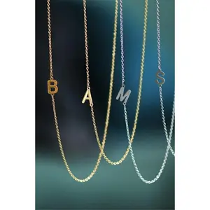 Dainty Sideways Initial Necklace