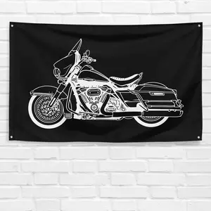 DaSpeedy Electra Glide 2021 Motorcycle Backdrop, 3x5 ft Single-Sided Vibrant Print Polyester Banner, Man Cave Garage Accessory for Grandpa-Dad
