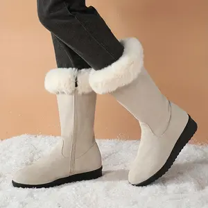 Women's Warm Winter Snow Boots with Thermo-  Round Toe, All-Terrain Rubber Sole & Zipper Closure - All-Weather Traction for Hiking, Commuting, Ice - Cozy for home/Outdoor/Travel (Solid Color) Boots