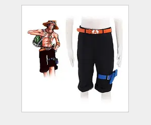 Anime Fire Fist Character Red Shorts Cosplay Outfit Classic Pirate Style Costume for Halloween Comic Con Stage Show Party Role Play Comfortable Fabric High Quality Full Set for Adult Men Women