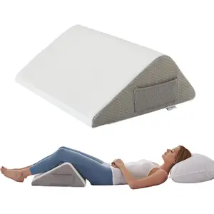 Knee Pillow for Back Sleeping, Leg Pillow Knee Wedge Pillow, Wedge Pillows for Legs Post Surgery, Pillow for Knee, Leg Elevation, Knees Hip Back Pain Relief, White