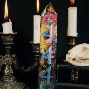 444 Angel Number Floral Crystal