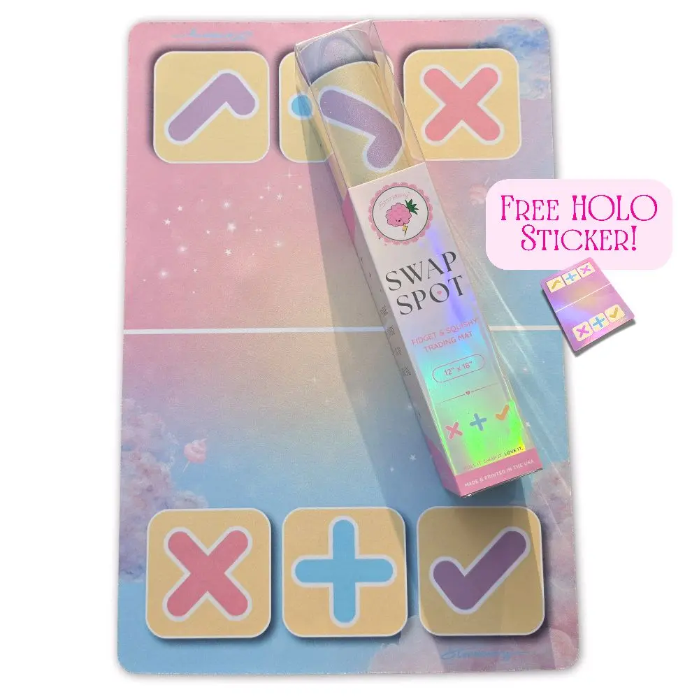 SWAP SPOT Cotton Candy Cloud Squishy Trading Mat • Kawaii Fidget Trade Pad 12x18 • Dreamy Pastel Sky • Small Batch Trade Pad