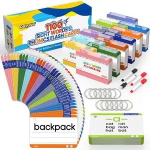 1180 Sight Words Flash Cards Kindergarten Hooked on Phonics Dolch & Fry High Frequency Site, Learn to Read CVC Blends, Short/Long Vowel Sounds, Games for 1 2 3 4 5 6 Grade, Kids 4-13 Years