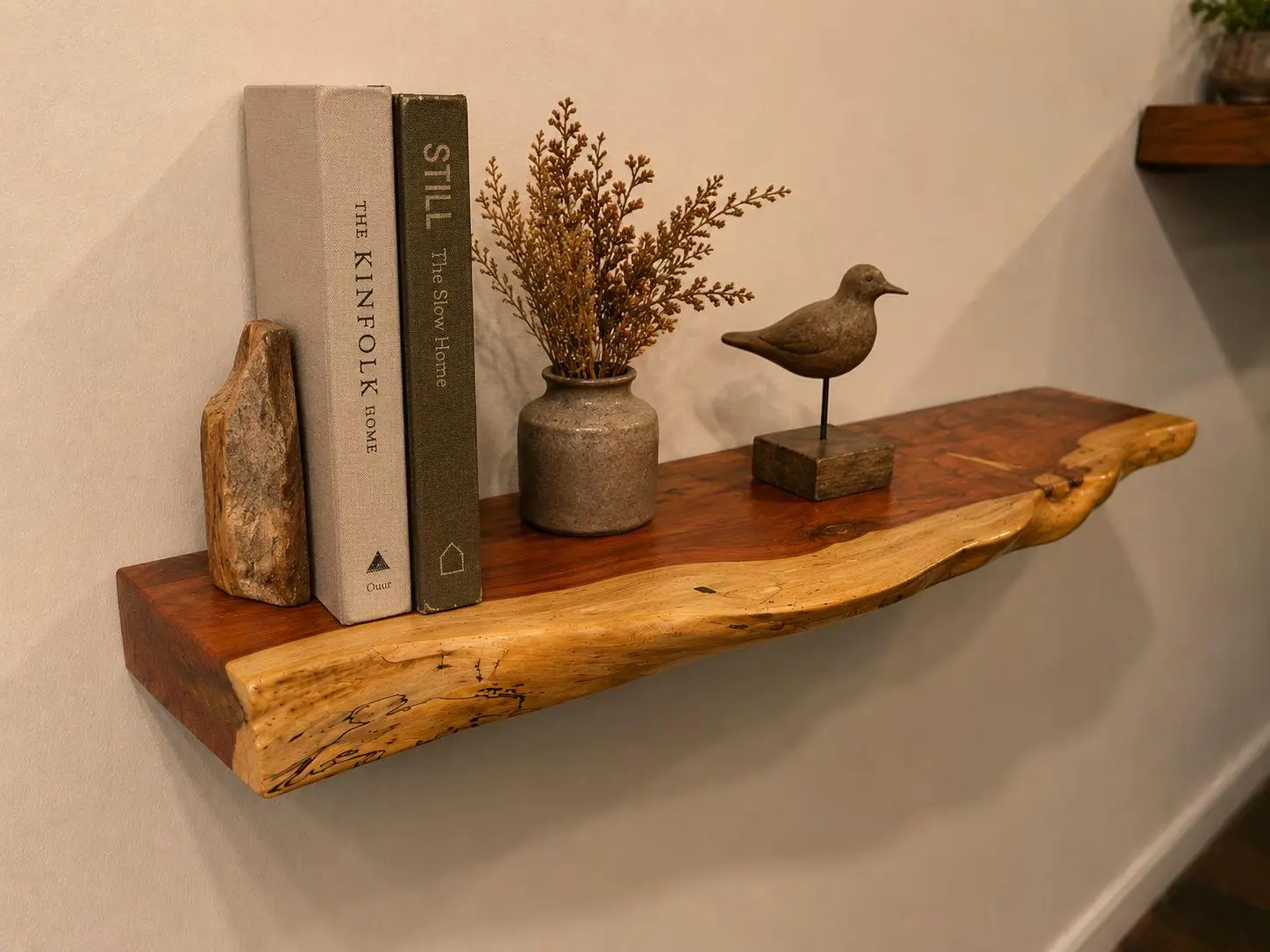 Red Cedar Floating Shelf | Solid Wood Wall Shelf | Handmade Rustic Modern Shelf | Natural Wood Entryway Shelf | Minimalist Home Decor