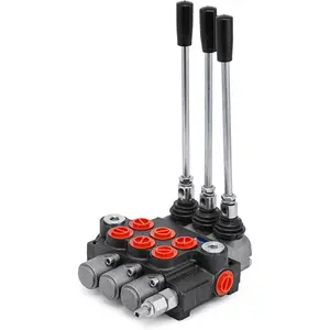 VEVOR 3 Spool Hydraulic Control Valve 11GPM Hydraulic Directional Control Valve Double Acting Hydraulic Valve for Tractors Loaders Tanks Black : Industrial & Scientific