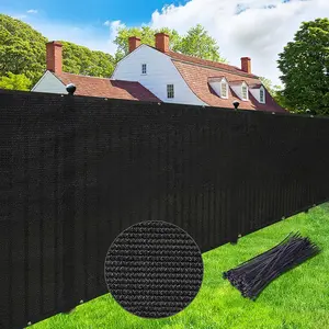 Privacy Screen Fence Commercial Shade Cover with Brass Grommets Heavy Duty Perfect for Outdoor Back Yard, Black