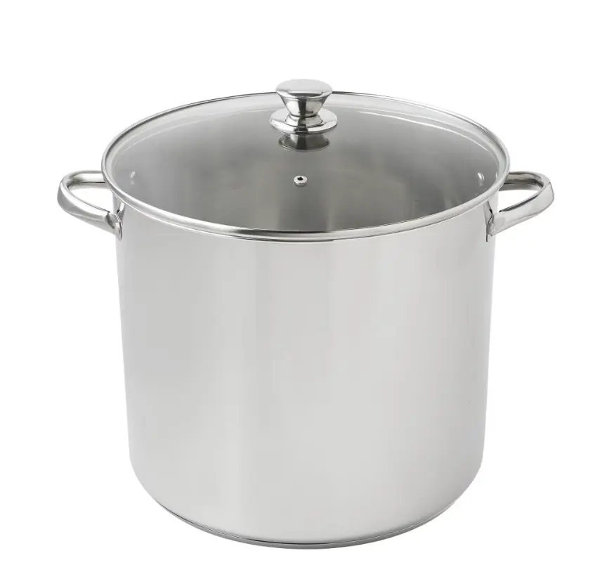 Stainless Steel 20-Quart Stock Pot with Glass Lid