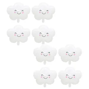 8pc White Cloud Balloons18 Foil Balloons for Baby Shower, Wedding, Birthday Party Decorations