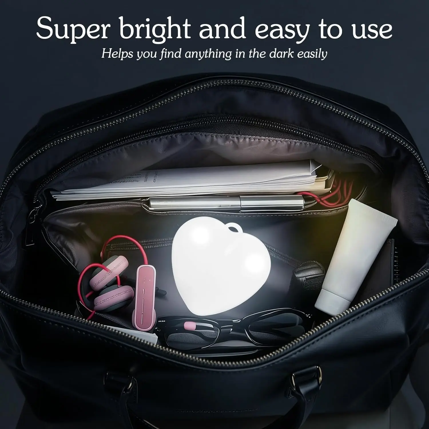 Heart Shape LED Keychain Light, Touch Sensor Glow Light, Rechargeable USB Mini Night Light, Cute Bag Pendant Lamp