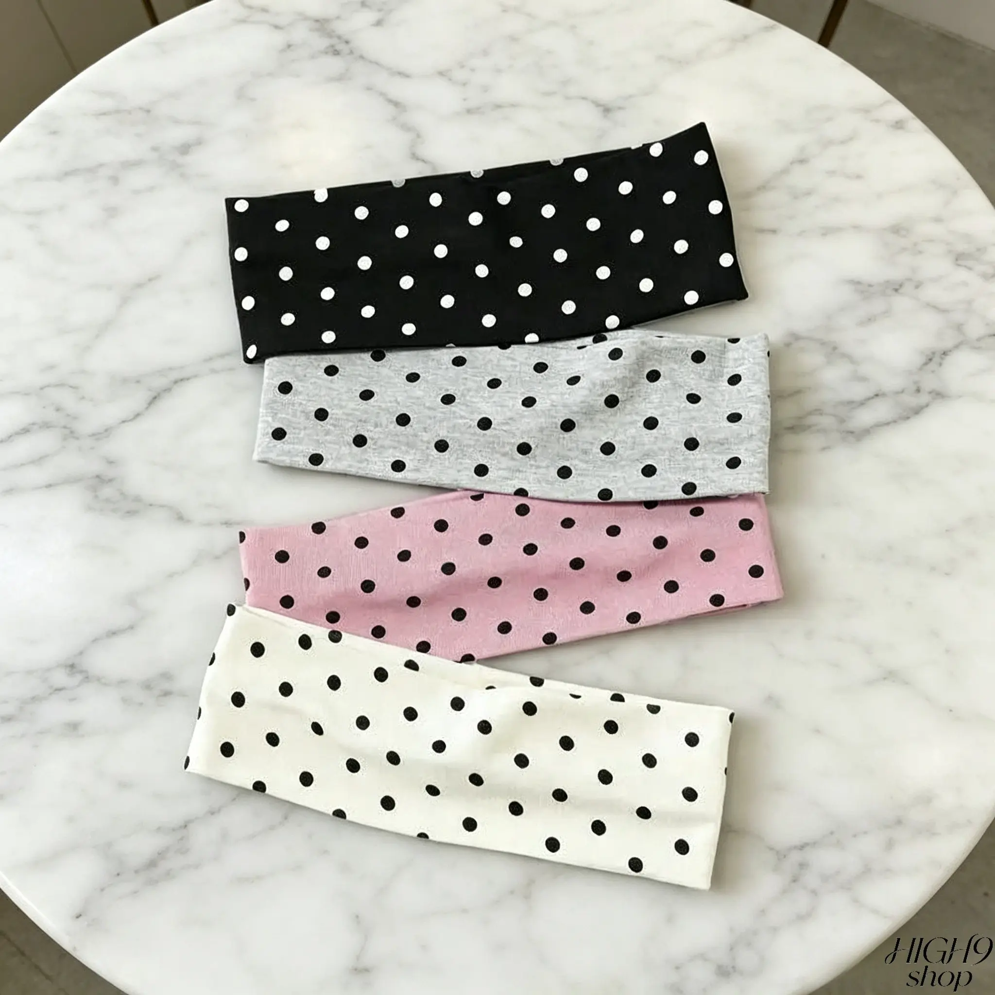 Women's 4-Pack Nylon Polka Dot Soft Headbands, One-size Minimalist Athleisure Hair Accessories, Designed for Thick Hair, Gym-friendly Bands for Daily Wear and Perfect Gifts for Teen Girls
