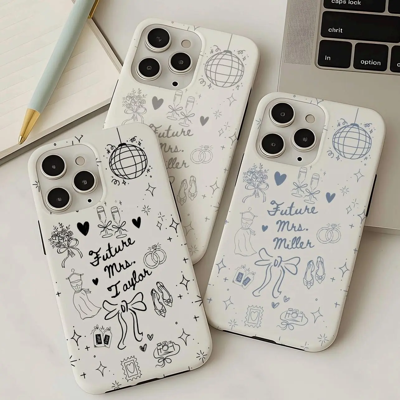 Customizable Polycarbonate Phone Case - Personalized Future Mrs. Design, Shockproof Protective Casing, MagSafe Fit, Fade-Resistant UV/DTF Print, Bride-To-Be Gift for iPhone 17/16/15/14/13 (13 Pro, Max, Plus, Mini), Google Pixel, Samsung 25/24/23 Devices