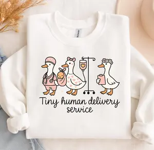 Tiny Human Delivery Service T-Shirt or Sweatshirt - Labor And Delivery Gift, L&D Nurse, OB Crewneck, RN Shirt