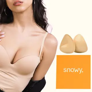 SNOWY Sticky Bra-Invisible Lift-Patented Sticky Fashion Bra Inserts Prevents Nipple Slips No Sewing Required Low Cut Tops Womenswear