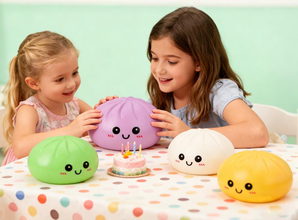 NEW 5.91in Glitter Rainbow Dumpling Squishy | Ultra Soft Slow Rebound Fidget Toy, Anxiety Relief Decompression Gift for Kids & Adults