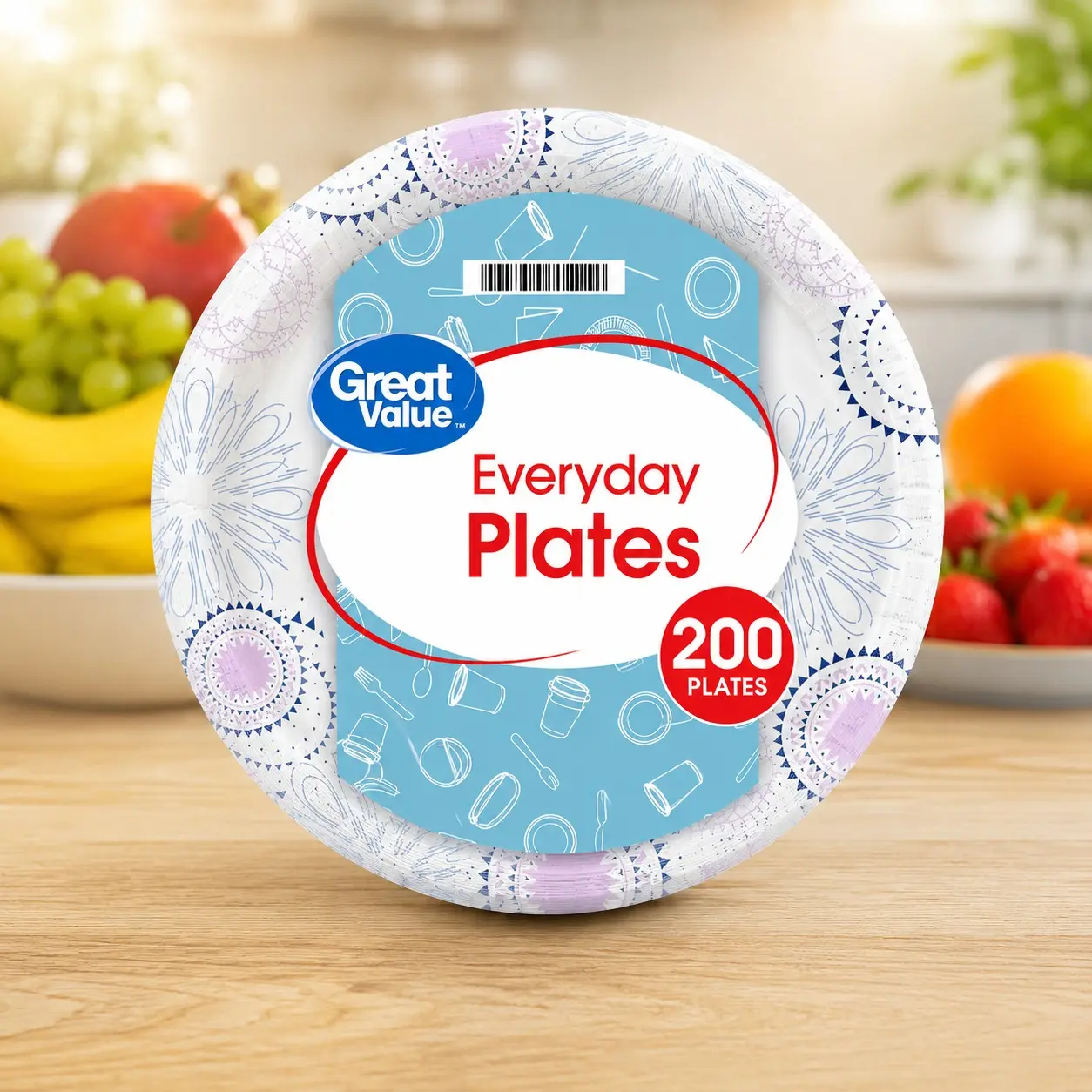 Great Value 8.5" Disposable Paper Plates, 200 Count – Heavy Duty Everyday Party & Picnic Plates