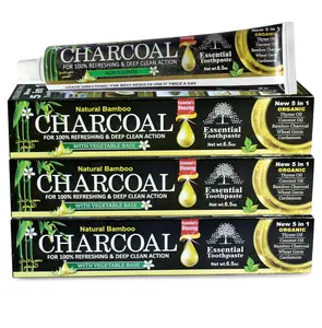 Organic Bamboo Charcoal Toothpaste 100% Natural Teeth Whitening 3 Pack Oral Care - 6.5 oz