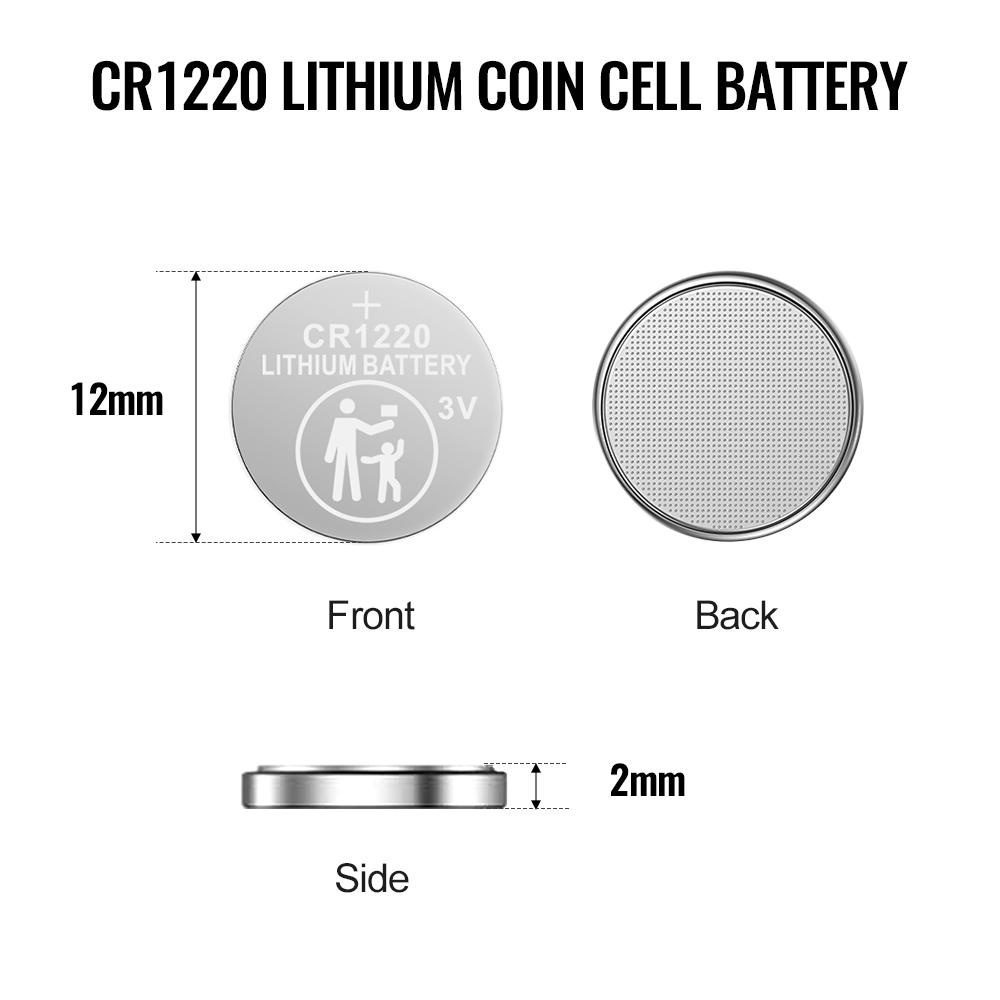 ENERGYPORT CR1220 3V Lithium Button Cell Battery CR 1220, for Keys, Watches, LED Light, Thermometer, Magnifier, Accessories, 40 Count