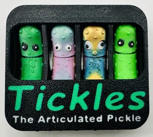 Tickles, the Articulated Pickle Keychain - 4-Pack Variety Box