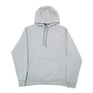 Nike Club Fleece Pullover Hoodie Blank Heather Grey Mens Unisex Ultra Soft Fabric with Adjustable Hood and Kangaroo Pocket