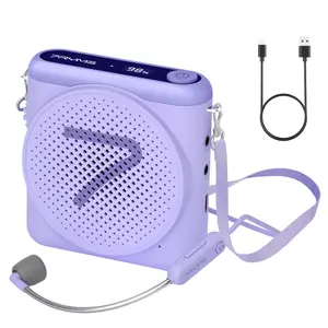 7RYMS WA1 Mini Portable Voice Amplifier with 2.4G Wireless Microphone Headset Support Bluetooth and AUX Teaching Mic with Noise Reductionfor Teachers Megaphone Booster for Guide,Party,Lecture,Training