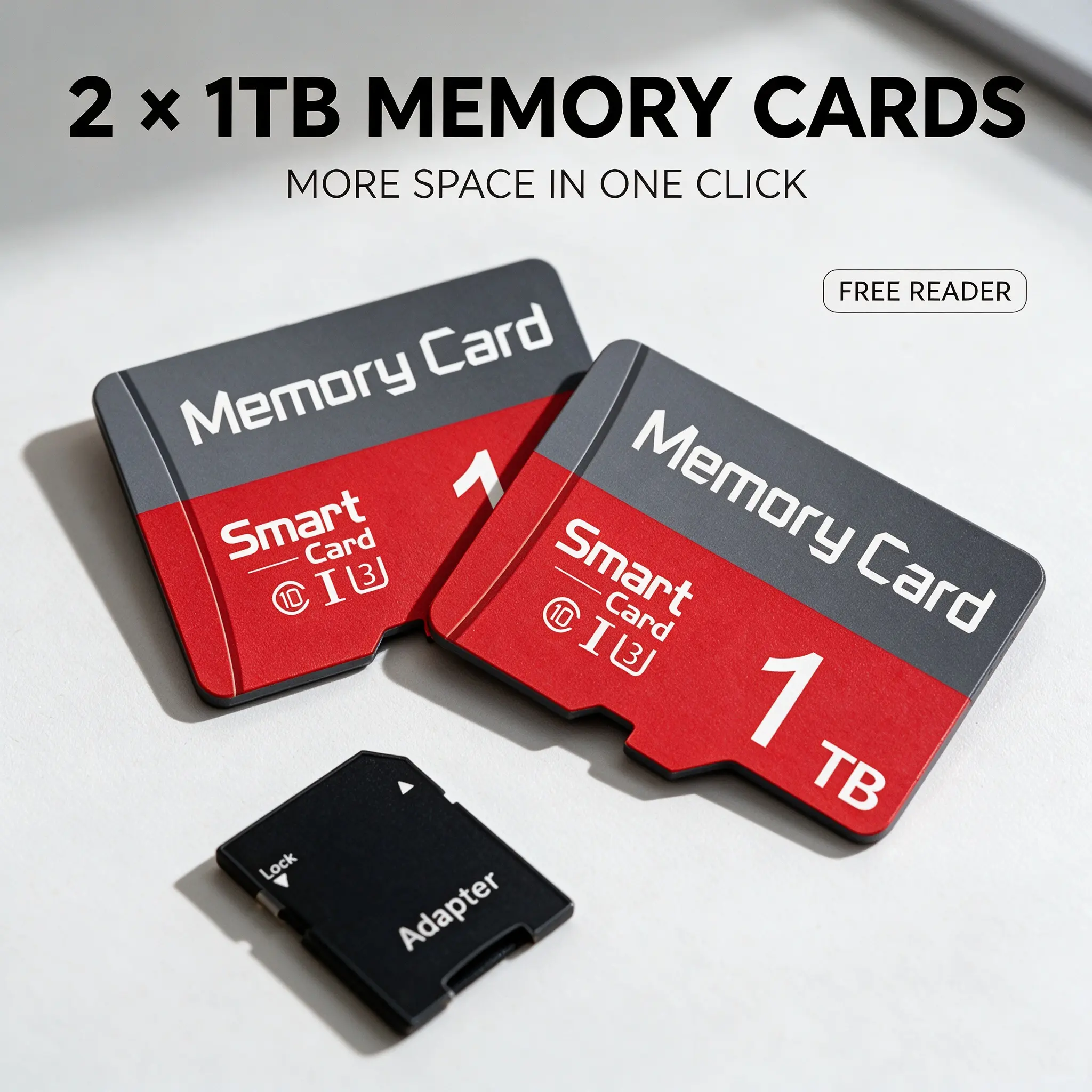 2X 1TB,micro sd card, handy sd card, high capacity  card,bundled with 2 SD adapters, for mp3 player,bluetooth speaker,micro sd  card, TF Card,great for plug-and-play storage use audio car tf sd card durable microsdxc Strap Adapter  cards u3 memory