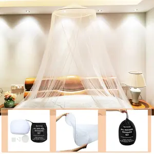 Universal Mosquito Mesh Net Easy Installation Dome Hanging Bed Canopy Netting for Single to King Size Beds Hammocks Cribs with Storage Bag White 0.6x2.5x12m Anti-Insect Polyester Material