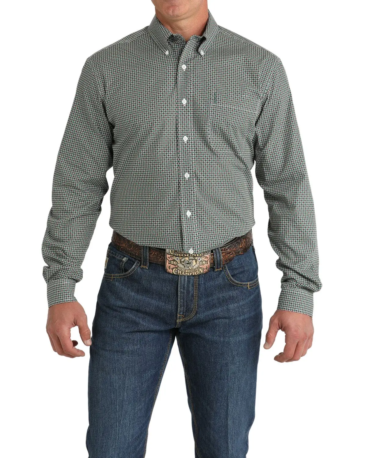 Cinch Men's Men'S Geo Print Long Sleeve Button-Down Western Shirt - Mtw1347115