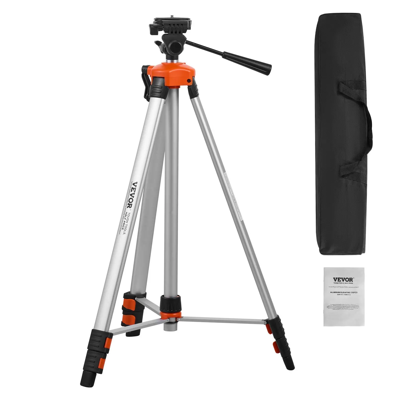 【summerfinds】VEVOR Laser Level Tripod ¼ x 20 Thread 27.36-68.11 inch Height Adjustment, Heavy Duty, Survey Tripod, Tripod For Laser Level
