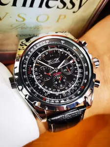 1pc Multifunctional Sports Automatic Mechanical Watch for Men Pilot Small Dials Top Brand Leather Strap Business Casual Mens Watches Gifts