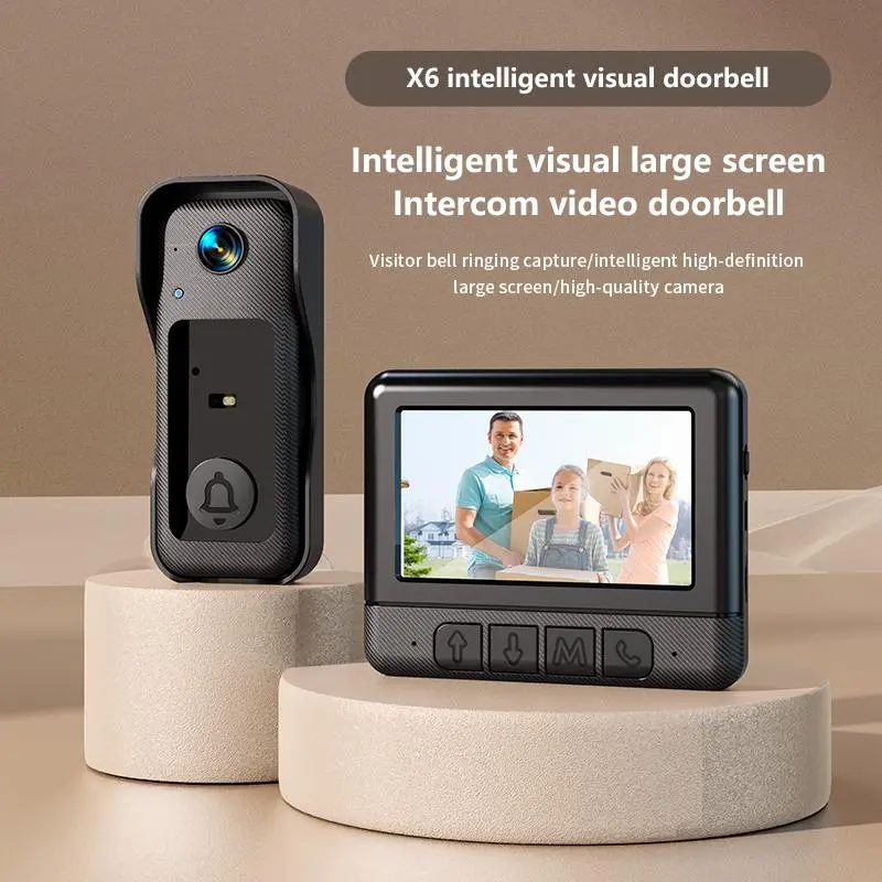 Wireless Video Doorbell Security Camera X6 - 2.4G Rechargeable Smart Outdoor Security Camera with Night Vision, Voice Changing, Waterproof 2-Way Privacy Intercom for Modern Homes, Security Cameras