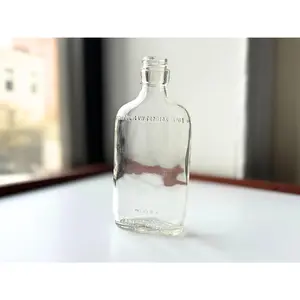 Vintage 1950 Clear Glass Flask Bottle Federal Law | Medicine Liquor Bottle