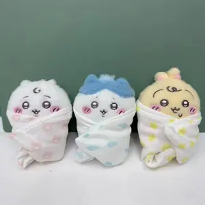 Chiikawa Baby Series Plush Toy Kawaii Swaddle Stuffed Doll Keychain Soft Cute Plush Pendant Gift 10 cm Mini Bag Charm Decoration