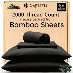 4pcs/6pcs Bamboo Cooling Bedding - Breathable And Comfortable - Fit for Hot Sleepers And Sweats, Pillowcases, Flat Sheet And Fitted Sheet - A Perfect Gift for Family, Couples