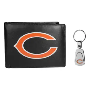 Siskiyou Sports NFL Leather Bi-fold Wallet & Steel Key Chain