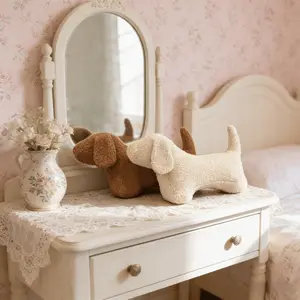 Plush Dachshund Dog Pillow for Sofa and Bed, Soft and Cute Stuffed Animal Cushion, Comfy Decorative Throw Pillow for Home