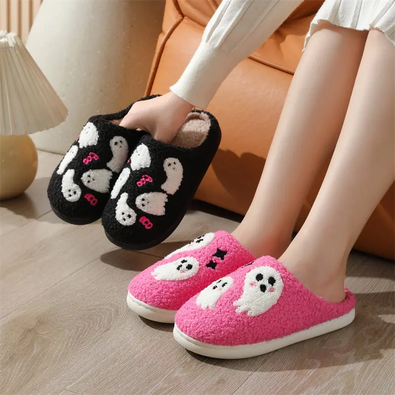 Cartoon Slippers for Womens Mens Cute Cozy Plush Warm Slip-on House Shoes for Indoor and Outdoor Slippers