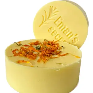 Eman's Secret Calendula Flower and Eucalyptus Body Cleansing Soap - Herbal Cleansing Bar with Fresh Floral Accents Blend Daily