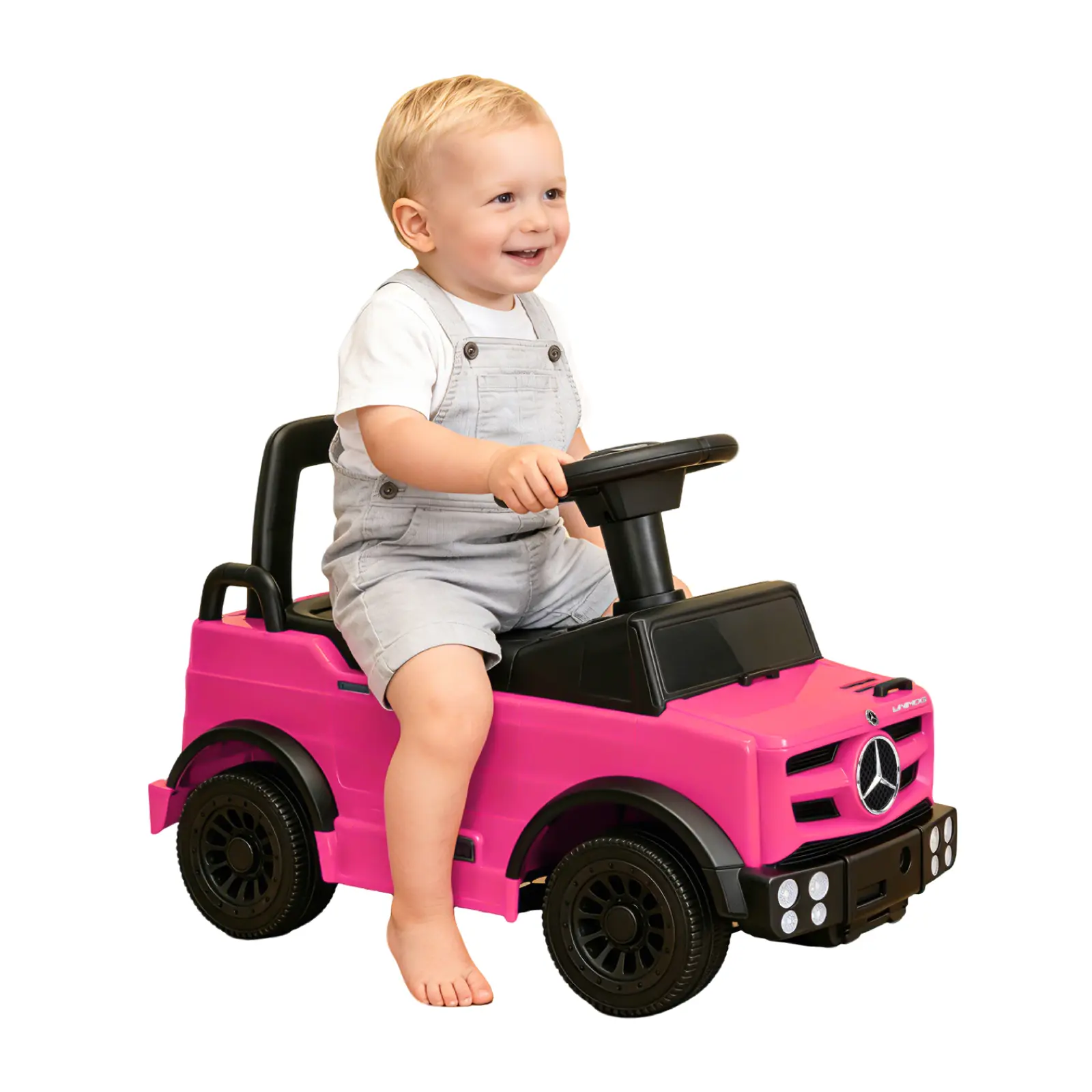 Mercedes-Benz Kids Push Car, Unimog Licensed Ride-On Toy with Anti-Slip Wheels & Bumper Guards for Safe Indoor/Outdoor Play