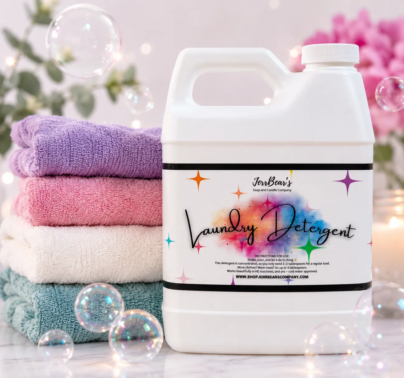 JerrBear's Scented Long-Lasting Non-Toxic Baby & Maternity Laundry Detergent - Cleaner Fragrance, Household Solution, Premium Wash, Laundry Care for Baby Needs, Cleaner Laundry Fragrance, Household Laundry Detergent