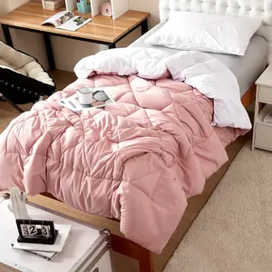 Silver Pink/White Reversible Twin XL Comforter