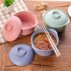 Instant Noodle Bowls with Lids Soup Hot Rice Bowls Japanese Style Students Food Container Healthy Tableware Bowl Tableware Microwave Noodle Bowl