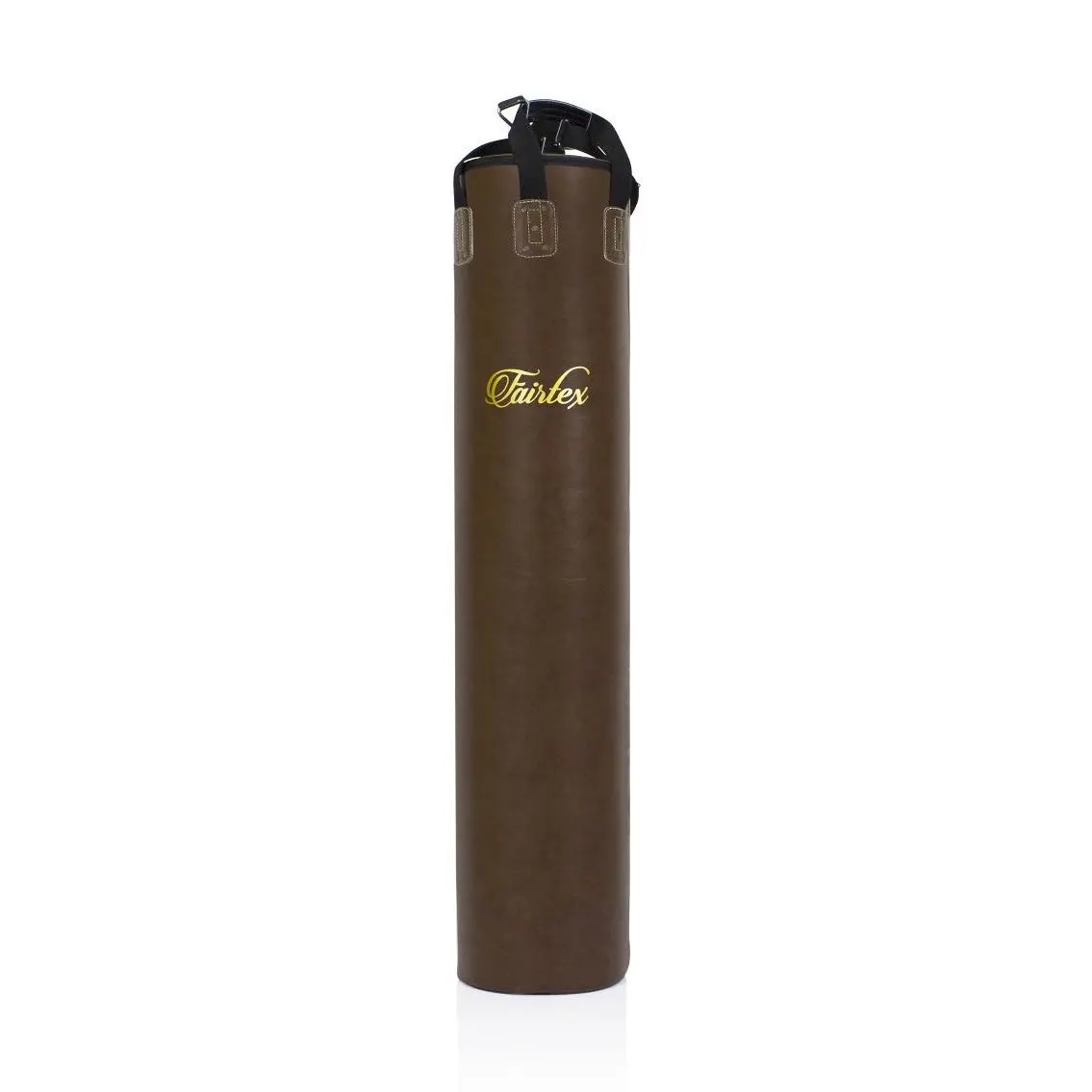 Fairtex HB6 6 ft Unfilled Brown Synthetic Leather Banana Bag Punching Bag - Boxing Equipment for Muay Thai, Kickboxing Training, All Skill Levels, Improves Striking Technique