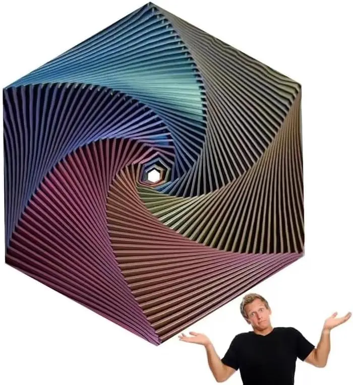 Hexagon Transforming Fidget Toy, 3D Printed Rainbow Super Fidget Sensory Desk Toy, Shape-Shifting Stress Relief Toy for Adults and Teens sohochic