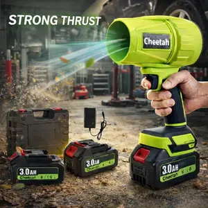 Cheetah Cordless Leaf Blower - Dual 21V Turbo Jet Blower, High-Pressure Electric Air Blower for Car Drying, Leaf Blowing, Snow Removal, Dust Cleaning, Garden Garage Outdoor (2 Batteries Included)