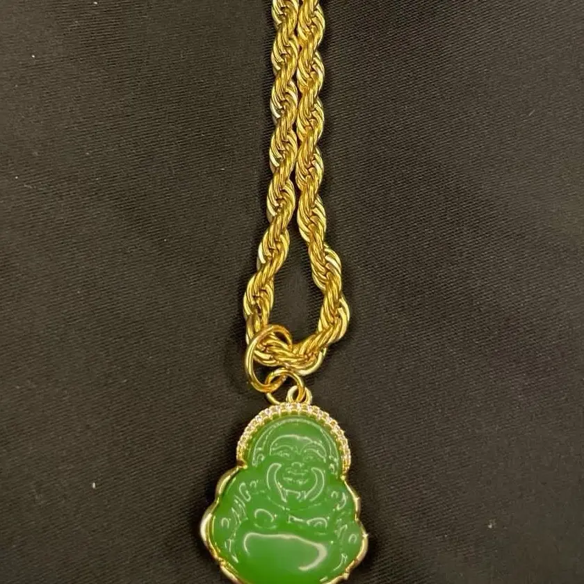 Lucky Laughing Buddha Natural Crystal Jade Chain