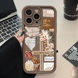 Apple iPhone Case - Cross Text Collage Pattern, Soft TPU, Full Lens Protection, Compatible with iPhone 16, 15, 14, 13, 12, 11, XS Max, XR, X, Plus, Pro Max, 1pc